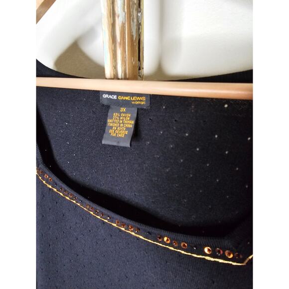 Black Sleeveless Sweater by Grace Dane Lewis Size 3X - Picture 6 of 9